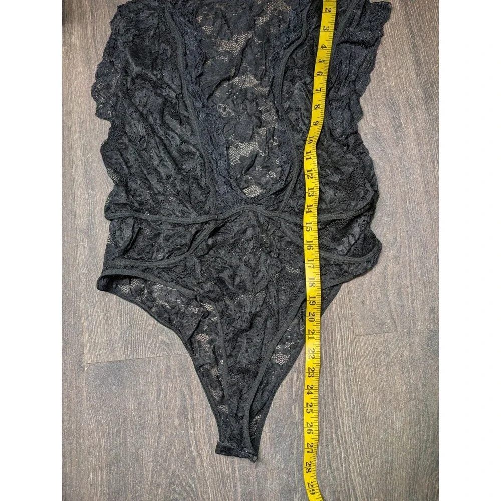 Women’s Black Lace Teddy Bodysuit One Piece Lingerie Halter Sheer (472)